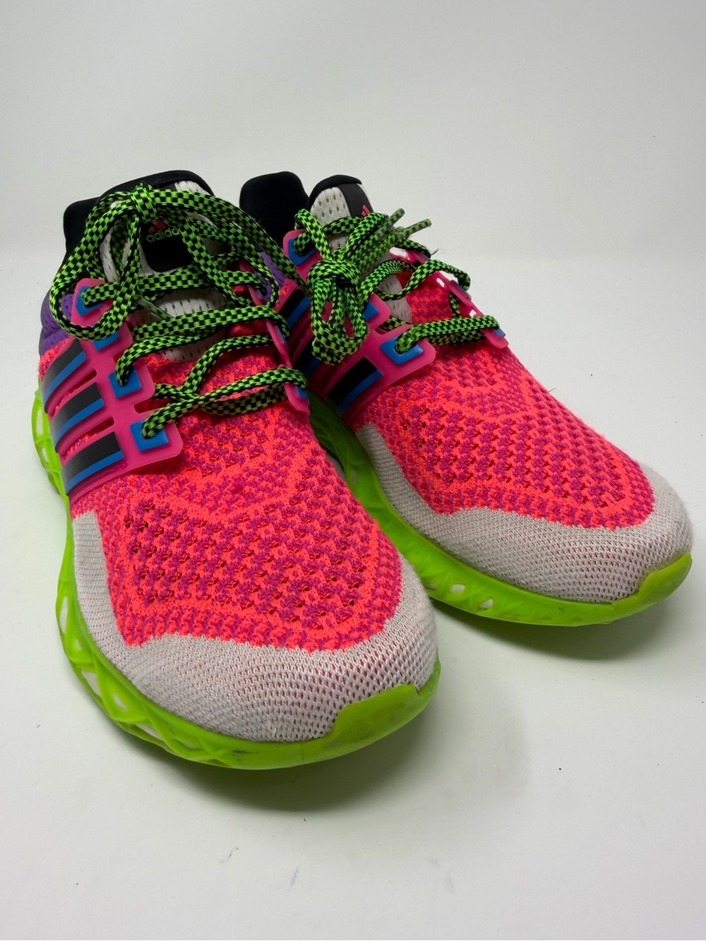 Adidas Boost Kids' Pink & Green Running Shoes Sz.7y